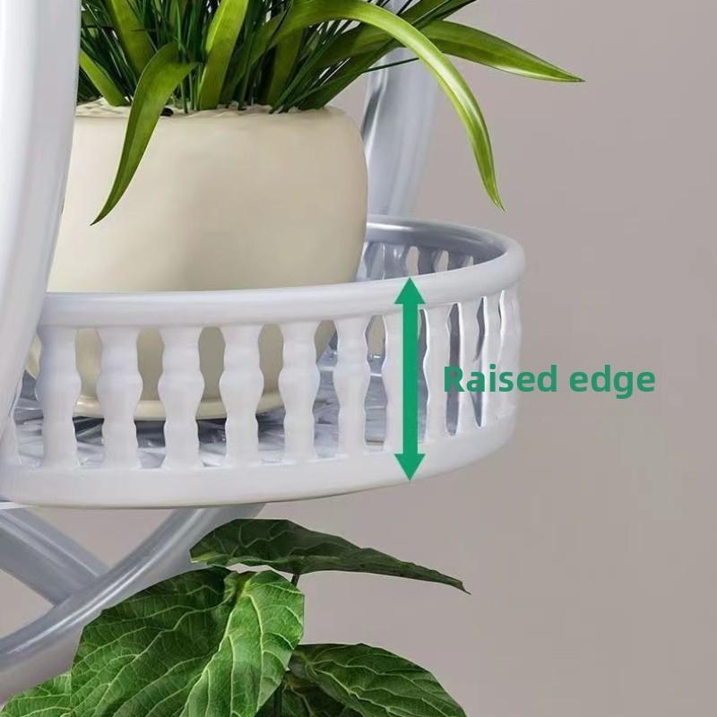 Floor Standing Mobile Plant Rack with Wheels Epipremnum Pot Stand Iron Multi-Layer Balcony Flower Shelf Storage Organizer