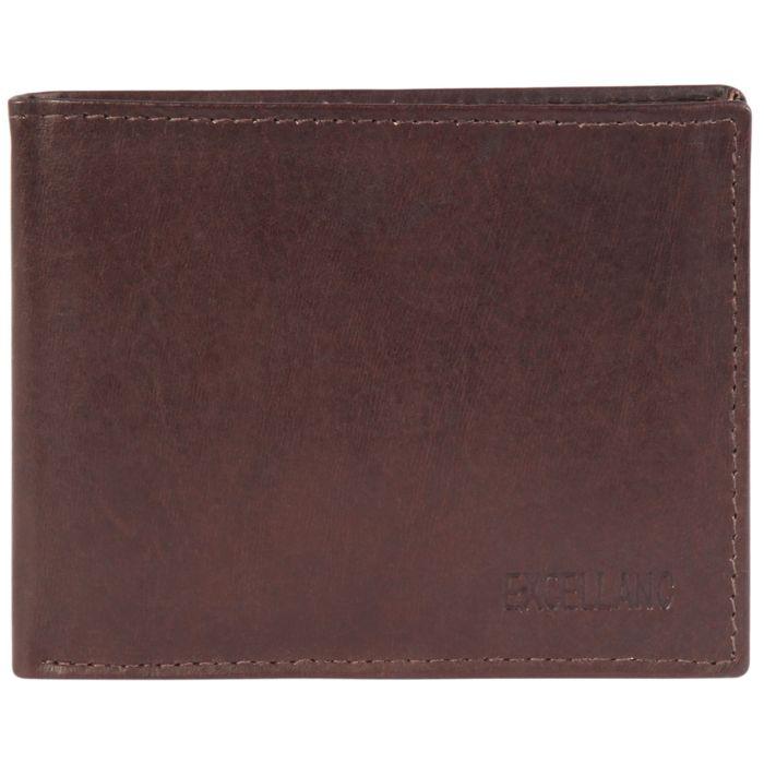Wallet - EXCELLANC - Wissam - Genuine Leather - Horizontal Format - Brown