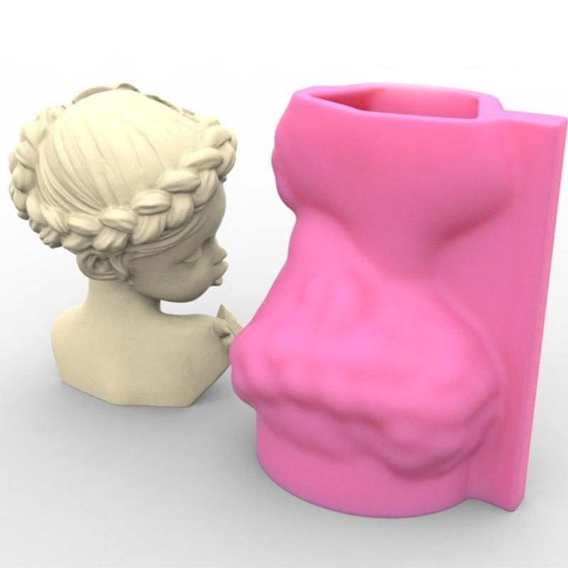 Female Body Candle Silicone Mould Shy Butterflies Girls Plaster Silicone Mold Portrait Ornament Mold for DIY Crafts