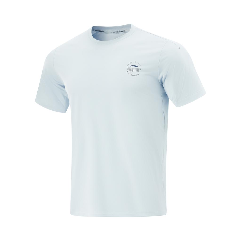 Li Ning Running Series Solid Color Round Neck Comfortable Breathable Versatile Wind Tunnel Breathable Short Sleeve T-Shirt Men Tops ATSV083-7