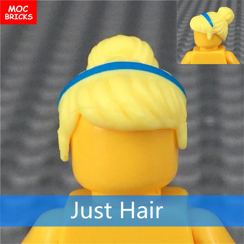 10pcs/lot MOC Bricks Female Hairs Model Action Figure Toy Kids Educational Building Blocks Assembled Toys