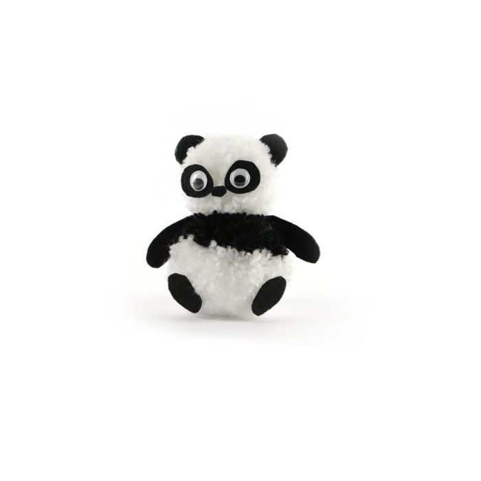Pompom Kit - Panda - 16 Pcs - White - Ladybug - Easy To Use - Material Included