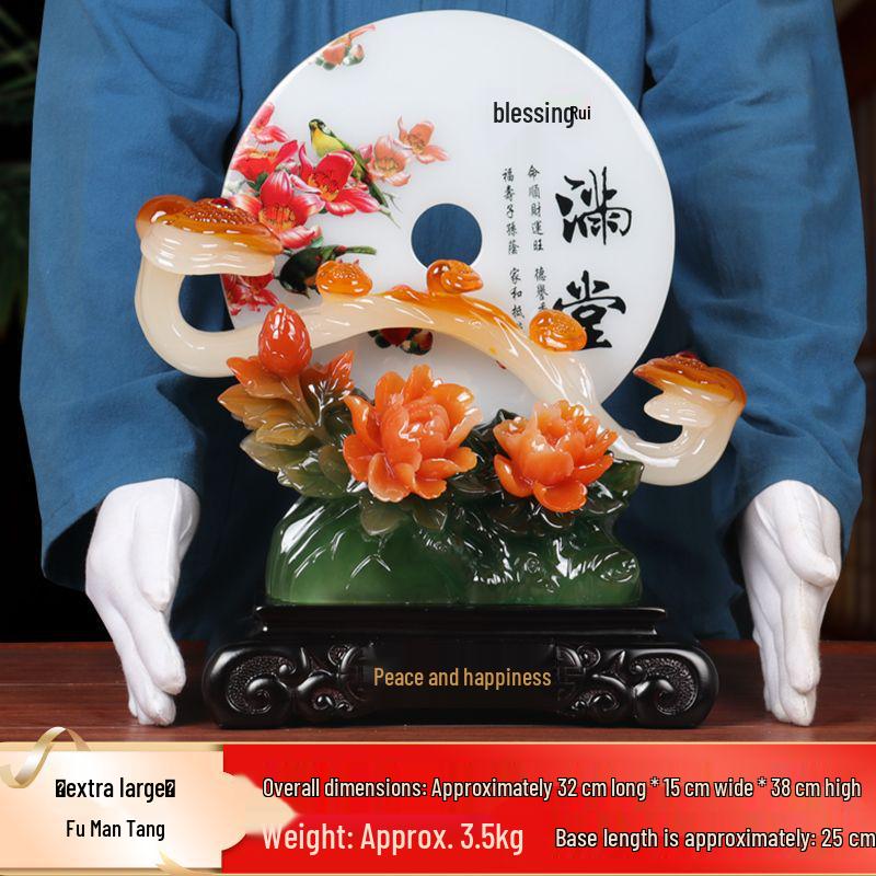 Ping An Kou Jade Stone Ornament for Wealth and New Home - Office and Living Room Decor