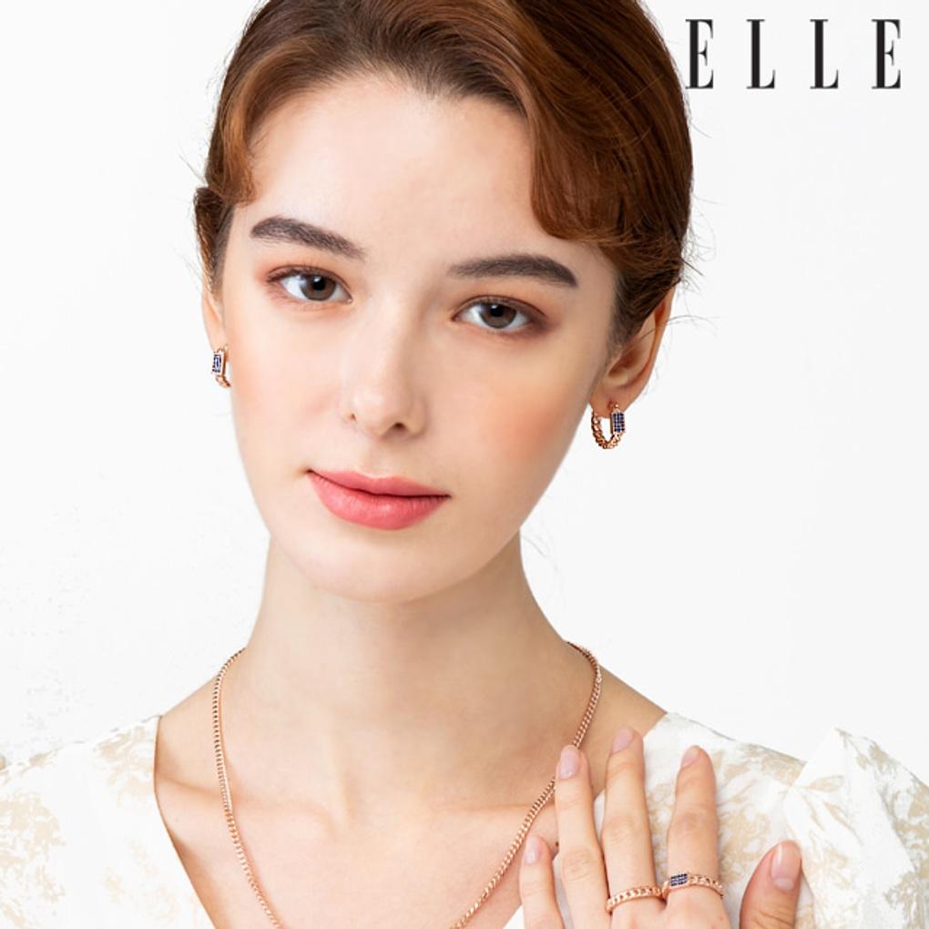 14K Bold Blue One-Touch Earrings (Gold Pin) ELGPEE359