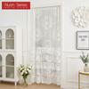 1PC Nuan Series White Lace Door Curtain, Semi Transparent Hollow Mesh Curtain for Living Room and Bedroom Home Decor