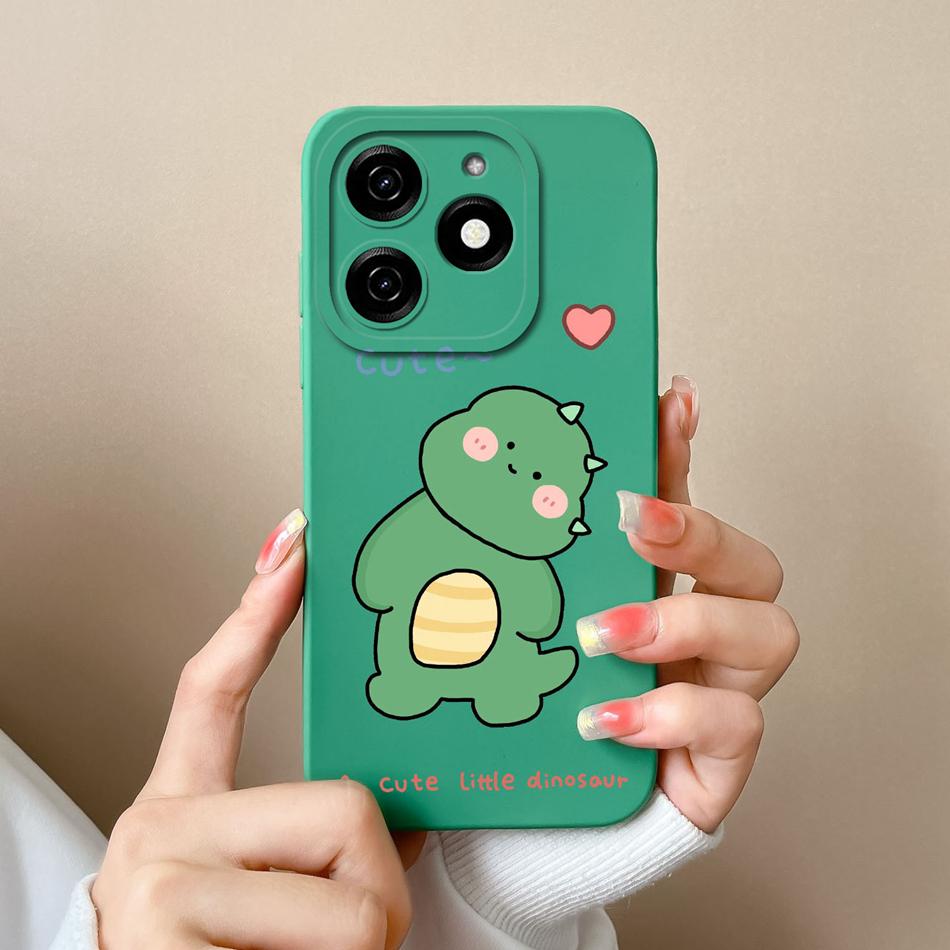 Dinosaur Case For infinix Smart 8 Pro Plus Soft Back Cover Comfortable Liquid Silicone High Quality Phone Housing For Smart8 HD