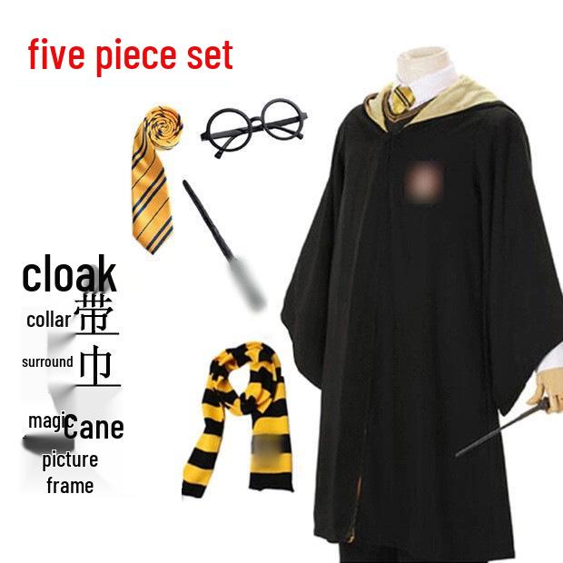 Harry Potter Wizard Robe Cosplay Costume for Kids & Adults - Magic Cloak Cape for Halloween