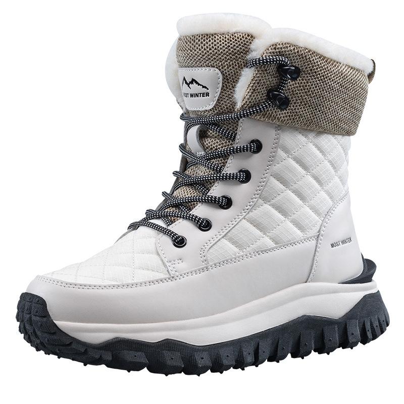 Winter Fashion Women's Shoes Plus Fleece Thickened Snow Boots Non-Slip High-Top Cotton Boots Women's Outdoor Large Cotton Shoes