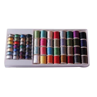 Embroidery Sewing Thread Set with Metal Bobbins Multicolored Polyester Thread Sewing Accessories for Quilting and Home Use