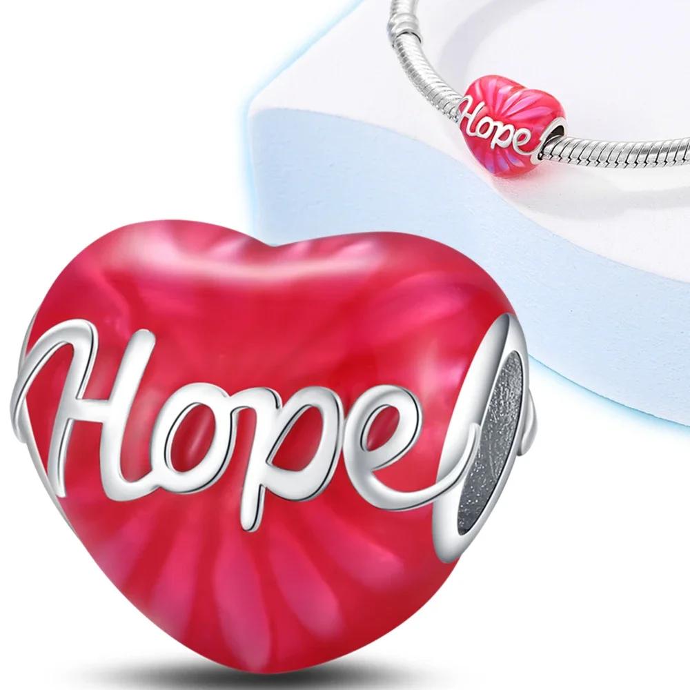 Copperromantic Heart Series Charms Hope Lovecopper Beads Fit Original Bracelet Diy Fine Jewelry Gifts For Women Making