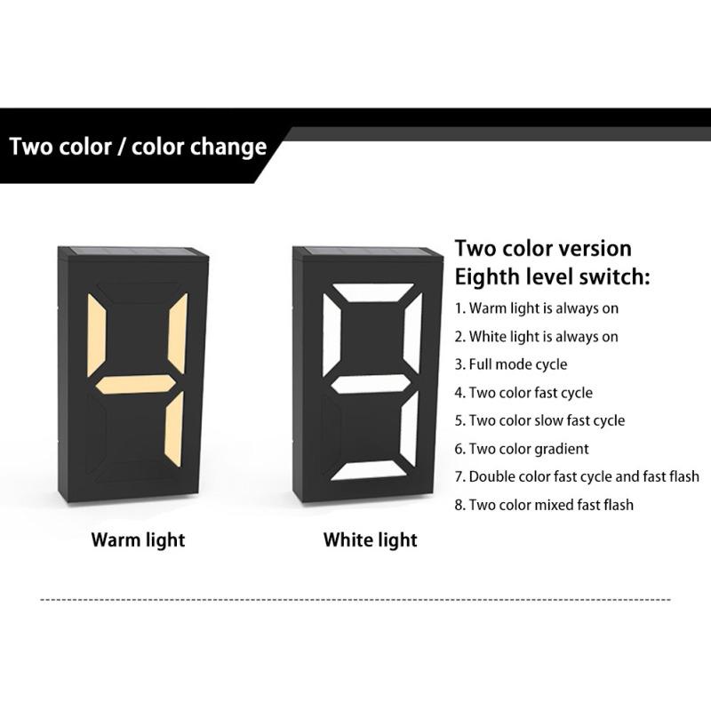 Semn Led Solar Numar Casa Montat Perete Numere Adresa Digitala Rgb Placi Lampa De Perete Pentru Vila