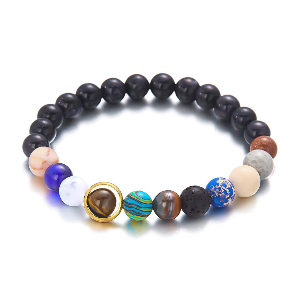 Natural Stone Constellation Bracelet With Handcrafted Planet Design For Couples And Travel Gift