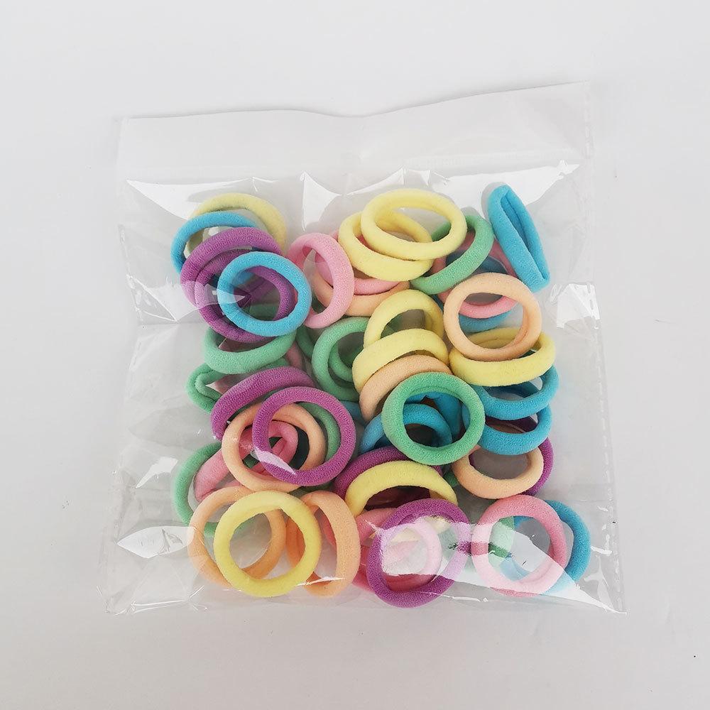 2.5cm Soft Seamless Hair Ties for Kids, No Damage Toddler Hair Bands 50Pcs