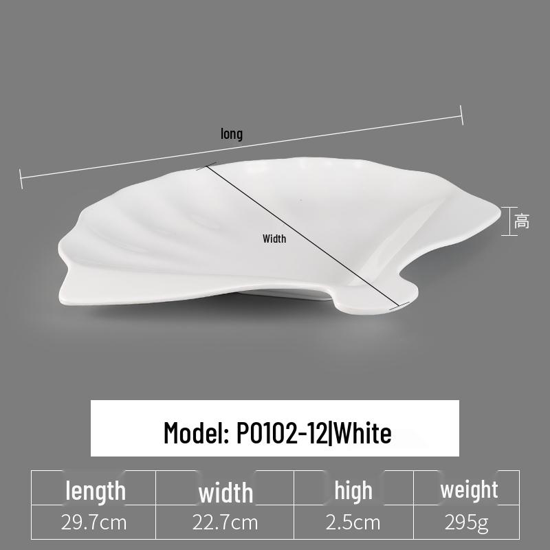 Irregular Shaped White Melamine Plates for Hotel & Restaurant - Porcelain Imitation Cold Dish Saucers