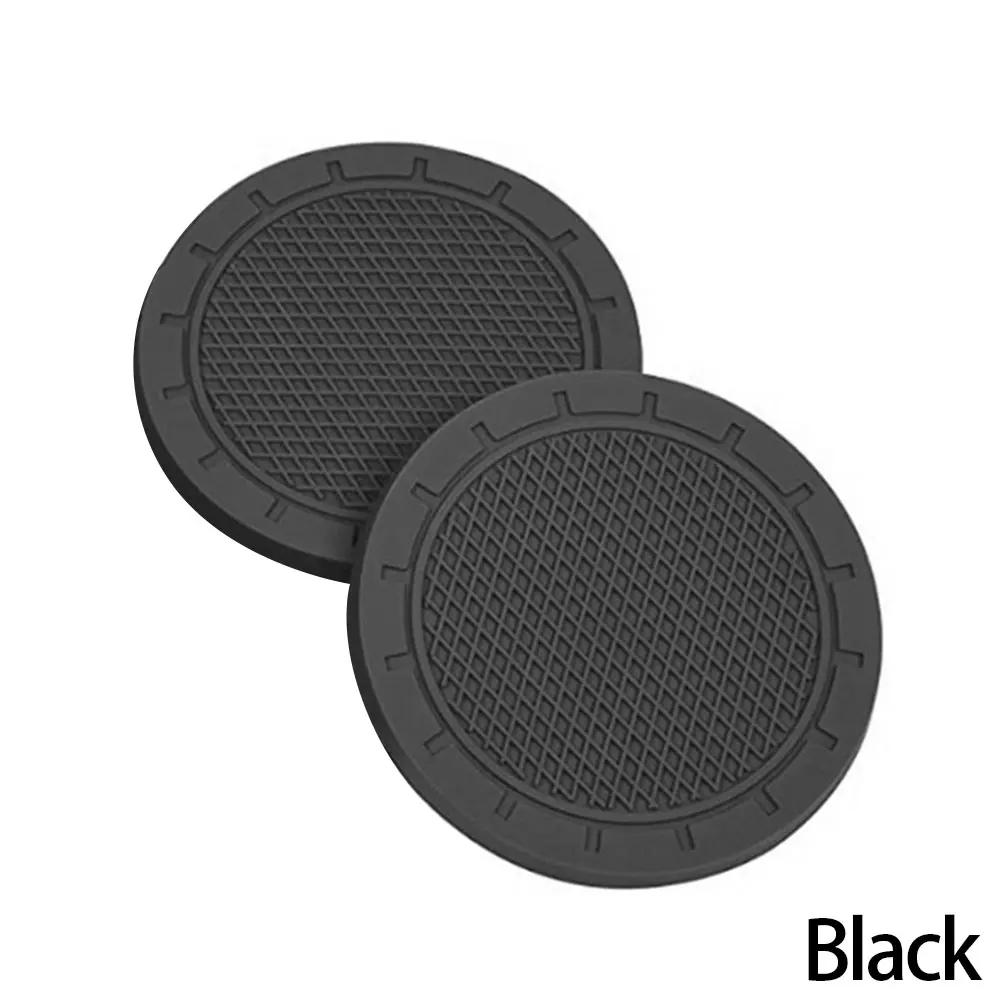 

2PCS Car Cup Coasters Travel Cup Holder Universal Non-Slip Cup Holders Embedded In Ornaments Coaster Car Interior Accessories чёрный