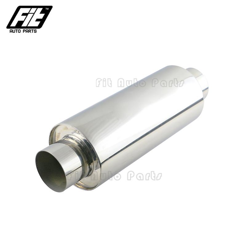 Universal Sport Car Exhaust Resonator 76mm straight Tube Muffler Exhaust Pipe With Great Sound