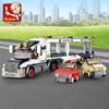 Non-Toxic 638Pcs Sluban 0339 Transport Vehicle Bus Building Blocks Set Technic City Bricks Children Diy Educational Toys Birthdays Gifts