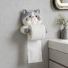 Toilet Paper Holder, Cat Shape Wall Mounted No Drilling Rack, with Phone Holder Multi-Purpose Bathroom Organizer
