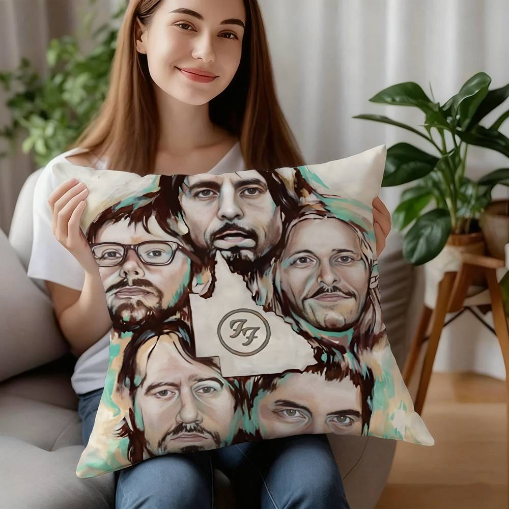 Rock Band-F-Foos Fighters Pillow Case Plush Fabric Soft Pillowcase Double Sided Print Cushion Cover Household Gifts