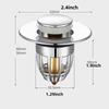 Universal Rebound Drain Plug Filter Basin Pop Sink Filter with Catcher Bathroom Sink Drain Plug Easy Push Type
