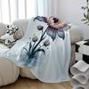 1pc Morandi color floral pattern blanket, polyester fabric, machine washable, suitable for bedroom and living room decoration