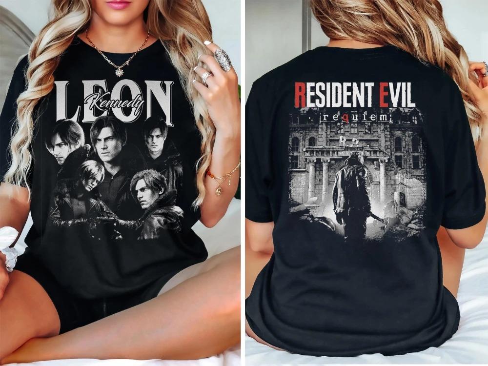 

Леон С. Кеннеді Resident Evil 9 Requiem Футболка Biohazard Тішка Грейс Емілі Гідеон Футболка з коротким рукавом Жіноча для Весни Літа Унісекс XXL бежевий
