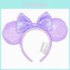 Serre-tête à nœud violet pailleté avec des paillettes pour les aventures de parc à thème de princesse