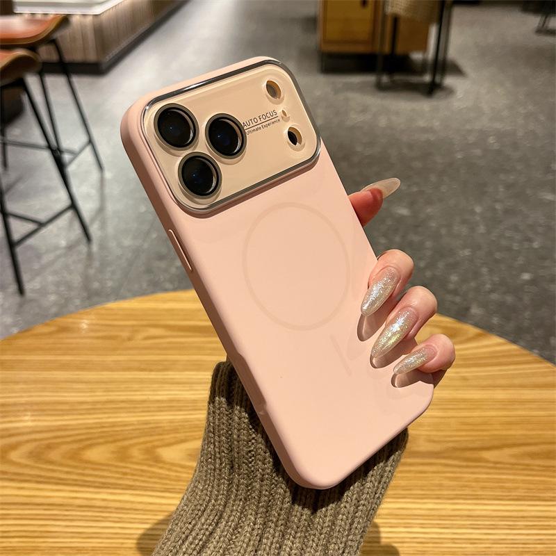 iPhone 17 Pro Skin-Feel Magnetic Crystal Phone Case: Full Coverage, Drop-Proof Protection for 13/14/15/16 Pro.
