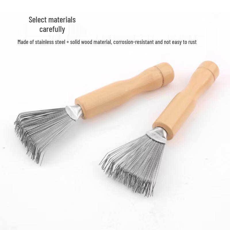 Wooden Comb & Air Cushion Brush Cleaner - Claw Hook for Easy Hair Cleaning