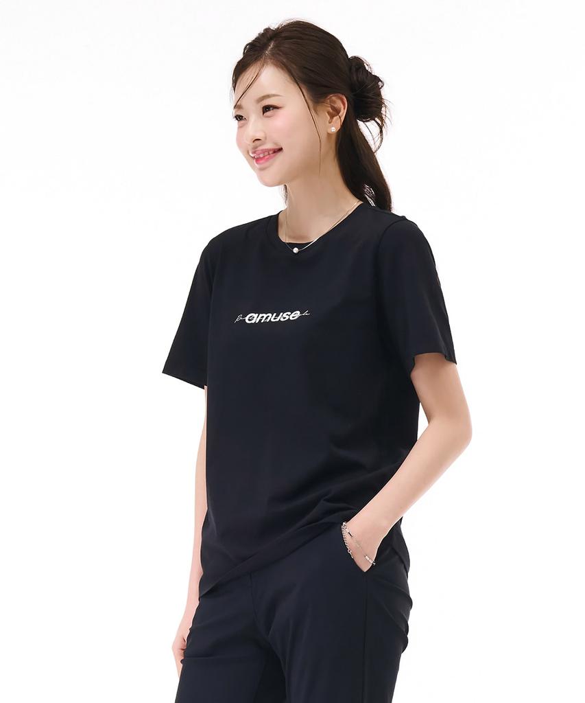 CHASECULT Women'S Essential Lettering Short Sleeve T-Shirt - Black