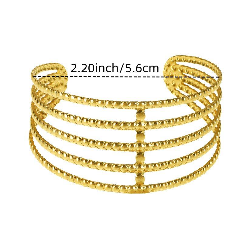 European Geometric C-Shaped Adjustable Metal Bracelet for Women - Exaggerated High-End Open Bangle