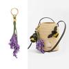 Fruit Flower Charm Keychain Mulberry Strawberry Tomato Pea Insect Chamomile Tulip Tree Key Bag Accessories