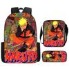 3Pcs Set NARUTO Anime Kids Backpack Mochila with Crossbody Bag & Pencil Case, Lightweight & Durable, for Ages 6-10 Boys & Girls