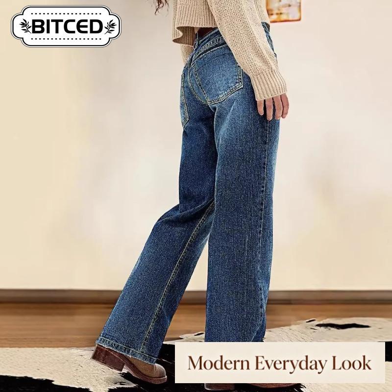 BITCED Women's Fashion Casual Solid Color Print Pants & Capris