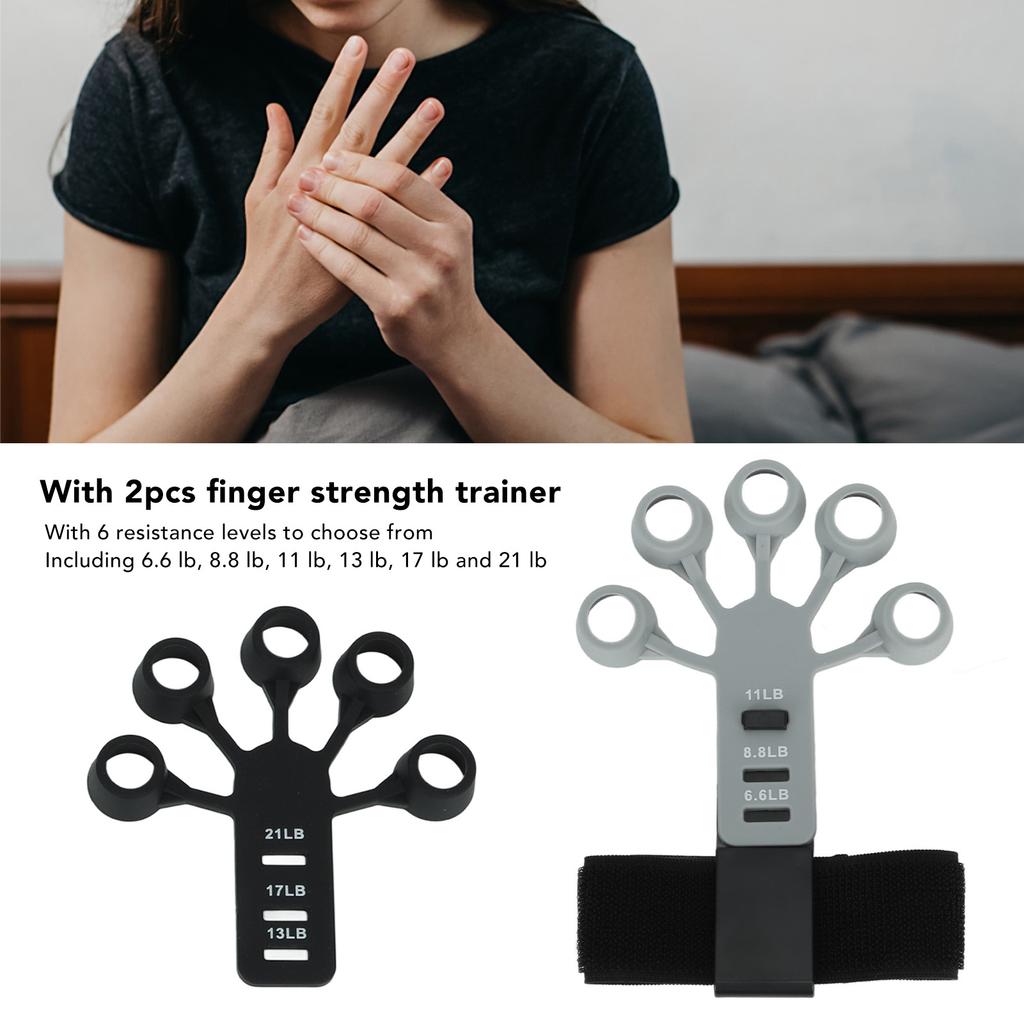 Finger Trainer Hand Exerciser 6 Resistant Level Soft Silicone Hand Strengthener for Athletes