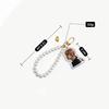 BTS Pearl Chain Keychain, Bangtan Boys Member Photo Keyring with Beaded Strap, Kpop Idol Bag Pendant for ARMY Fans