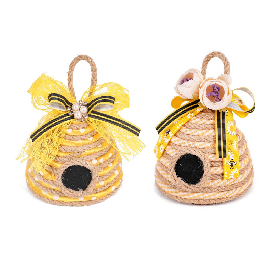 Bee Skep Honeycomb Festive Decor In Jute Material For Celebrations And Parties