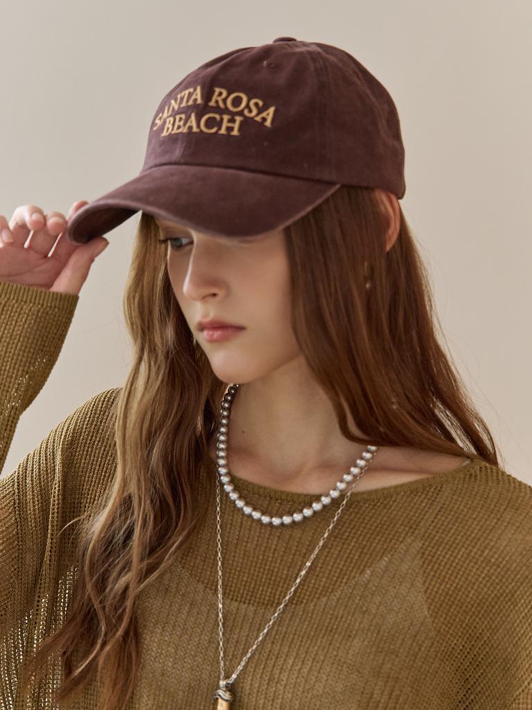 MAXZA Lettering Embroidered Washed Cotton Ball Cap