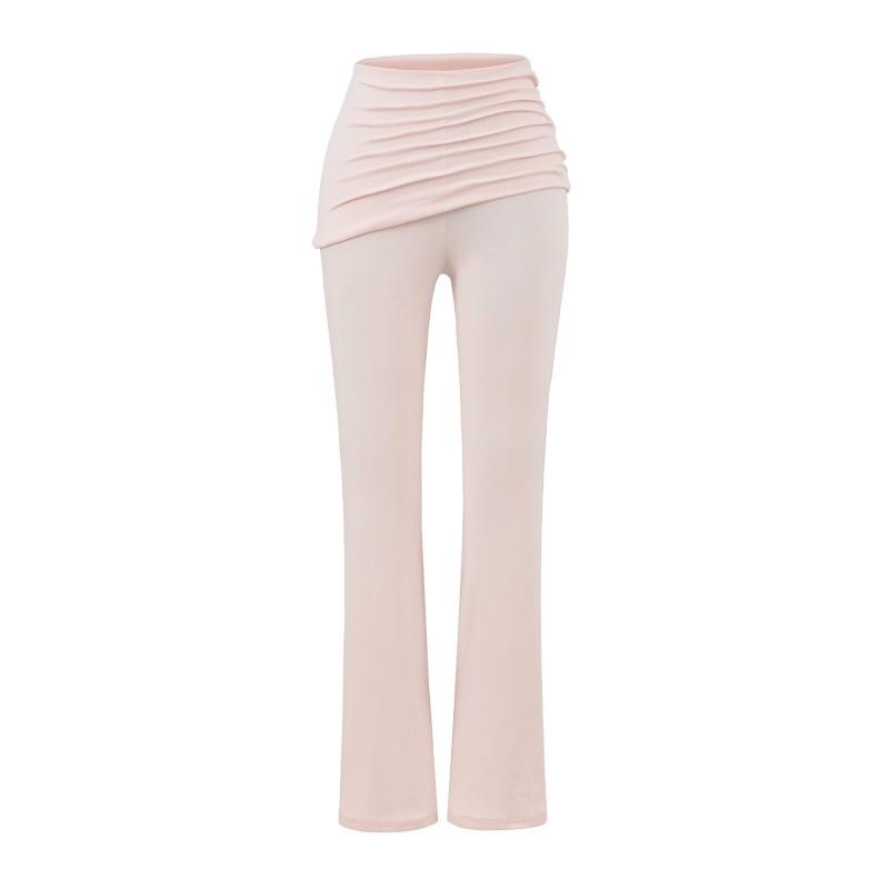 Pure Desire Style Sexy Slim Fit 2-Piece Set Long Sleeve T-Shirt Flare Pants / Midi Skirt Women