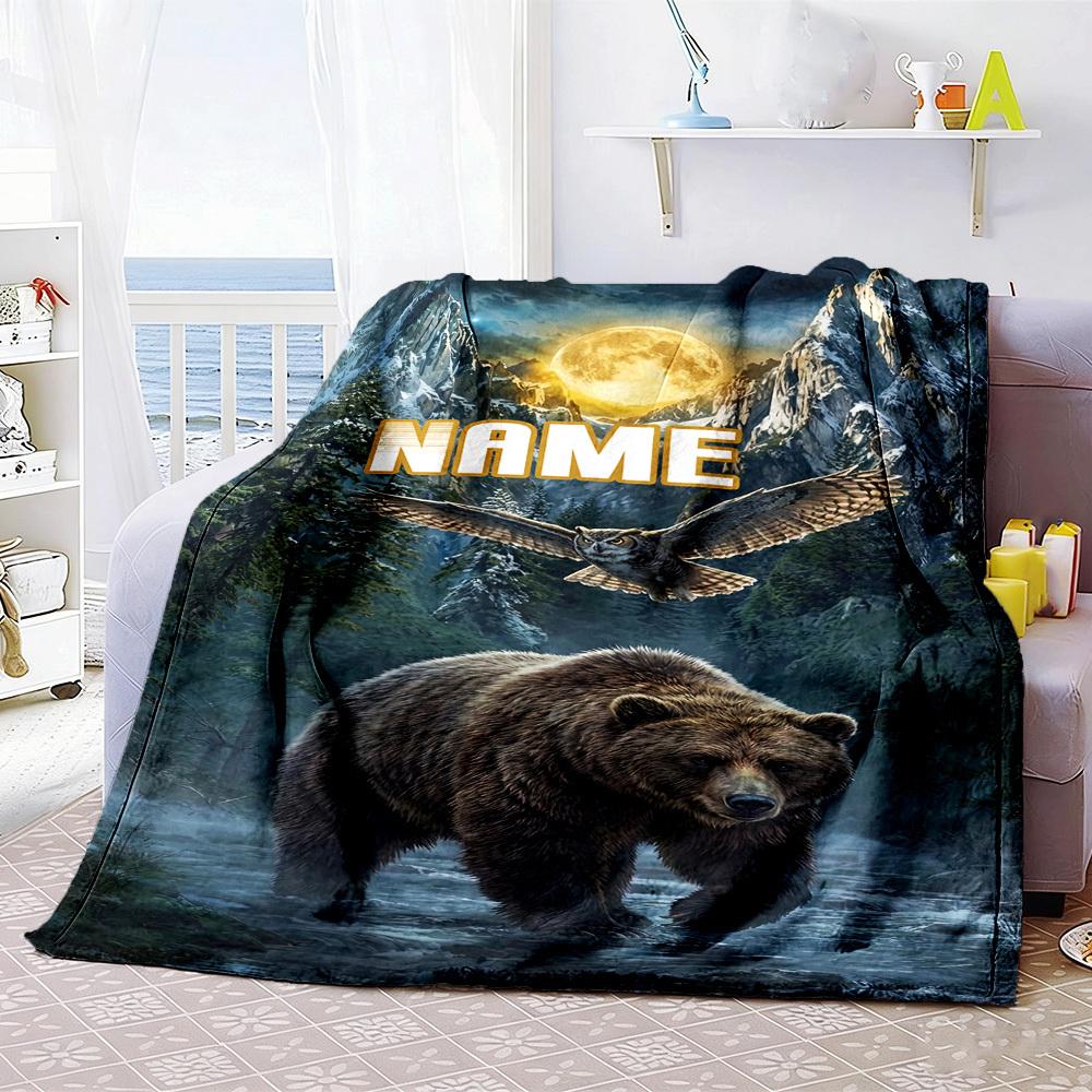 Wildlife Adventure Home Customize Your Name Blankets Comfortable Soft Lightweight Allseason Multipurpose Blanket For Picnics Sofas Offices Beds Living
