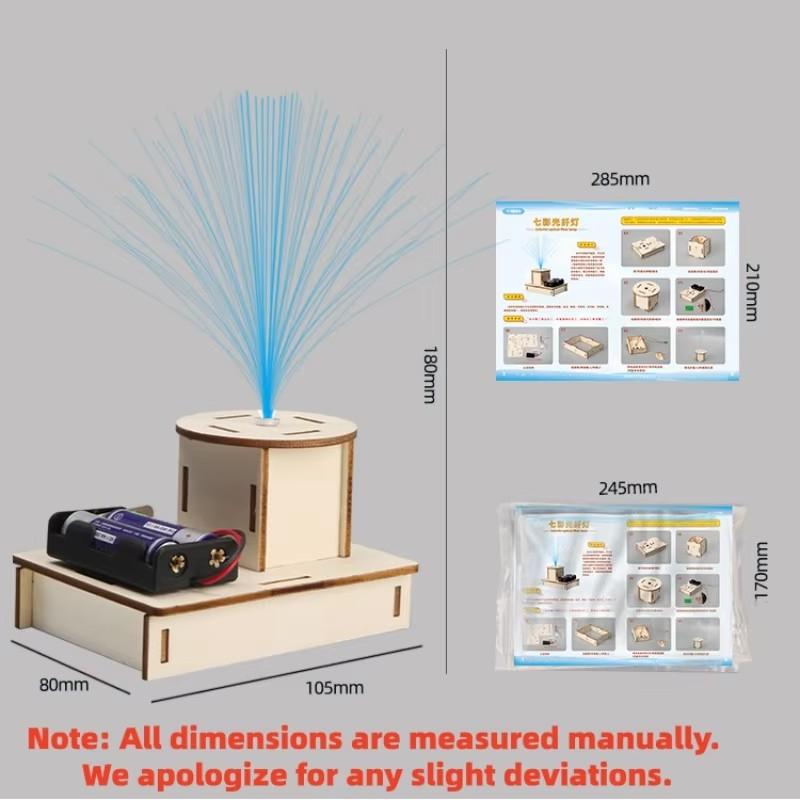 Diy Wooden Vivid Fiber Optic Lamp Kit Steam Toys Science School Experiment Handmade Game Plaything Inventionfor Kids Present