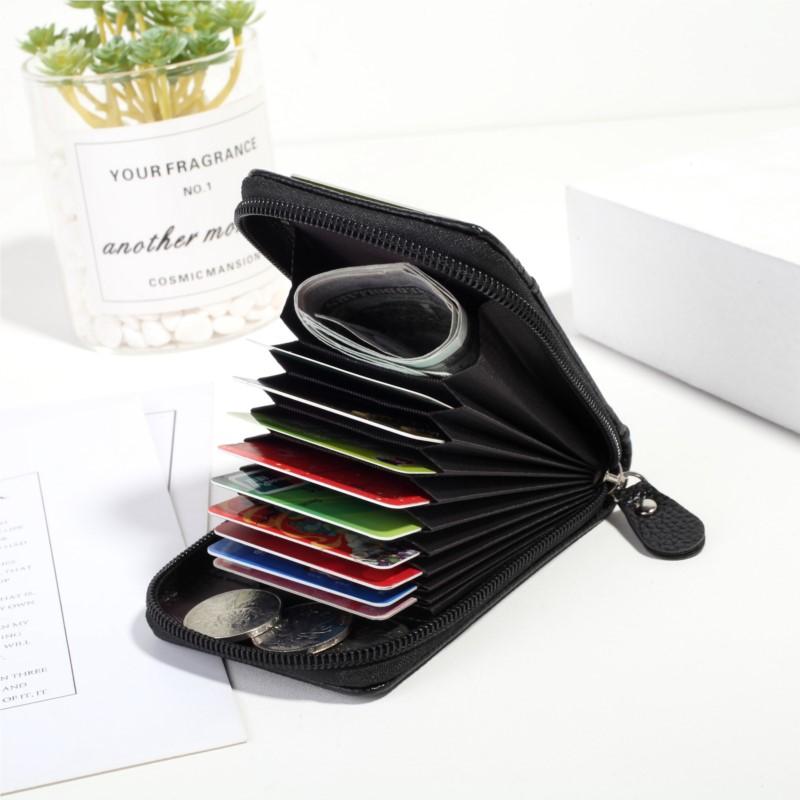 Porta carte multi-slot vintage piccolo portafoglio donna uomo business banca carta di credito borsa porta monete uomo portafoglio in pelle con cerniera