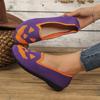 Fashion Women Fly Weave Shoes 2025 New Halloween Fashion Pumpkin Breathable Casual Shoes Lightweight Comfortable Soft Sole Slip on Flats