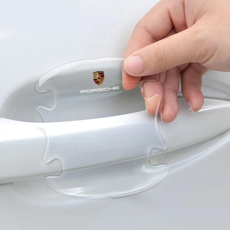 4PCS Transparent Car Door Anti-collision Protector Bumper Strip Sticker For Porsche Boxster Cayenne Panamera Macan Cayman 911 918 996 917 991