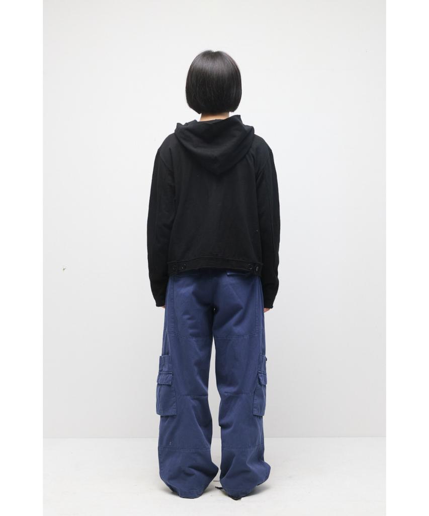 Hatchingroom Rough Hoodie Slub Black