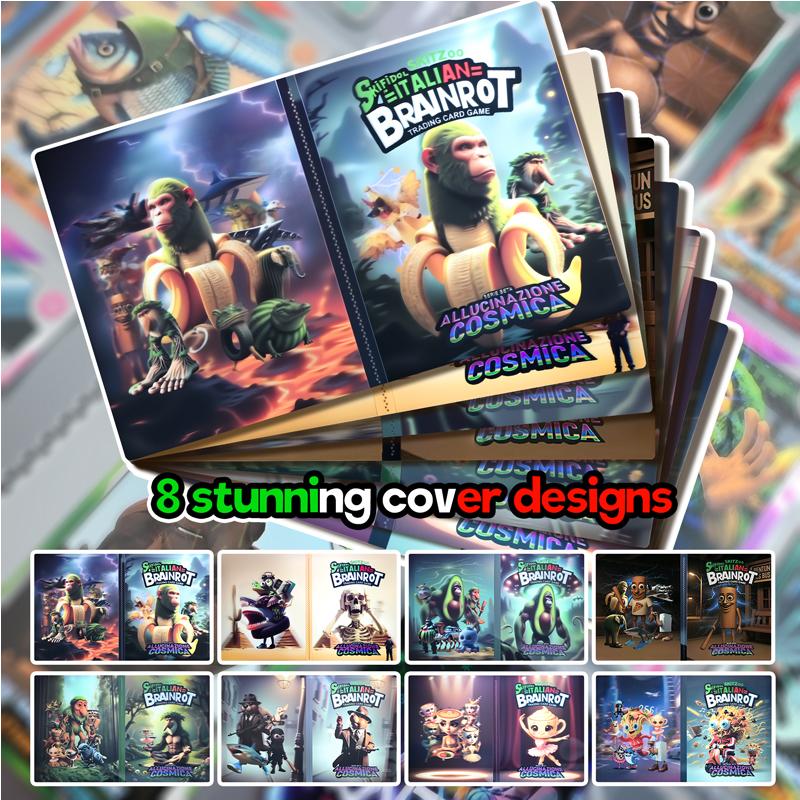 9 Pocket Italian Brainrot Trading Cards Binder Holds Booklet Tung Shaur Tralalero Tralala Card Collection Folder Kids Xmas Gifts