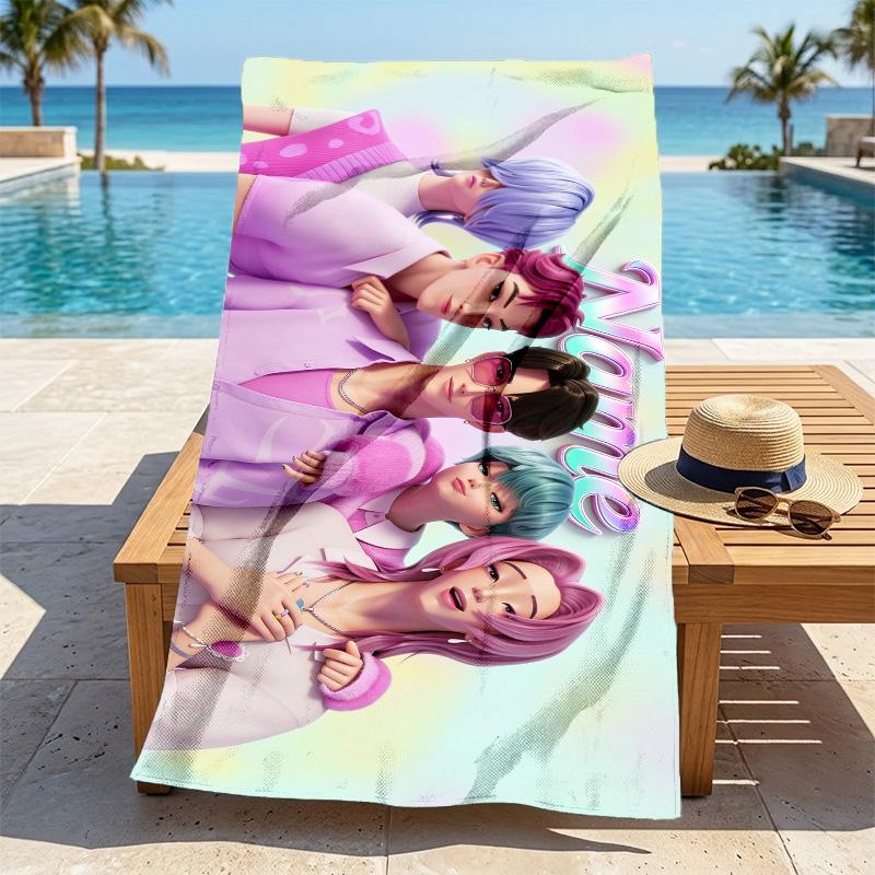 Custom Name Virtual Fashion Stylish printed beach towel,a quick-drying, absorbent mat suitable for the beach, pool, gym, and travel fans gift