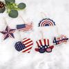 Wooden crafts, American Independence Day pendants, USA pentagram ornaments, themed party decorations, pendants