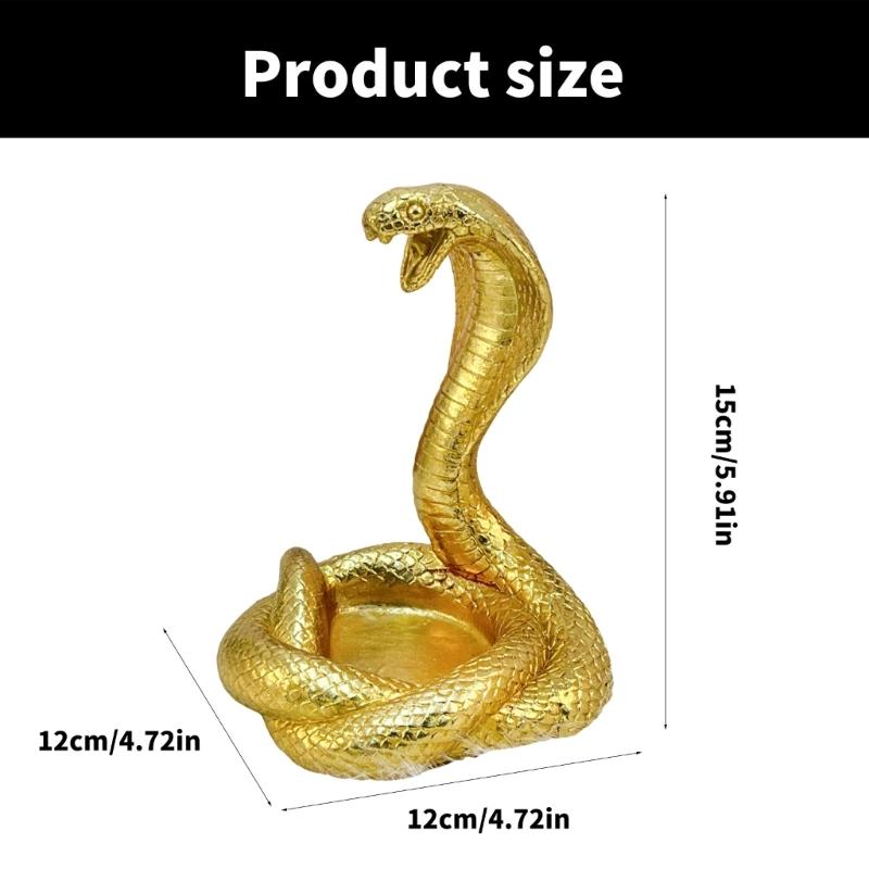 2025 Snake New Years Figurines Statue Handcraft Resins Cobras Decoration Fun Desk Ornament New Years Decoration