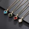 Fashion Cute Heart Zircon Pendant Necklace Stainless Steel Geometric Choker Jewelry Birthday Gifts For Women Girls